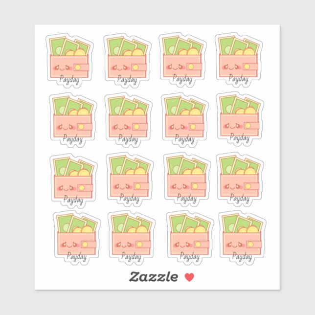 Pegatina Moneda de dinero (Hoja)