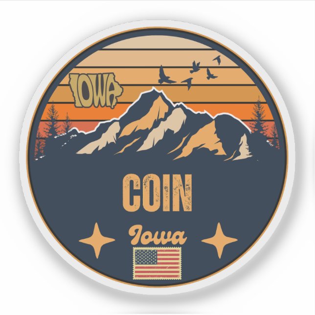 Pegatina Moneda, Iowa, Estados Unidos (Anverso)