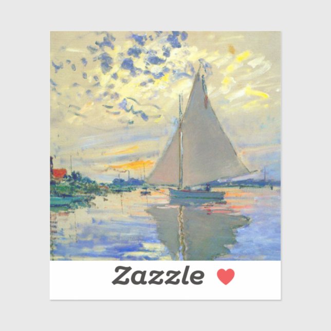Pegatina Monet Sailboat en Le Petit-Gennevilliers (Hoja)