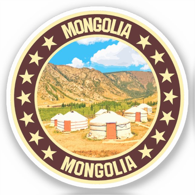 Pegatina Mongolia (Anverso)