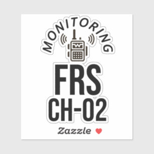 Pegatina Monitoreo de FRS Radio Channel 2