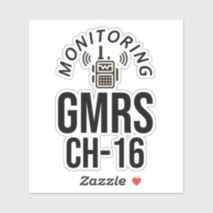 Pegatina Monitoreo del Canal 16 de Radio GMRS
