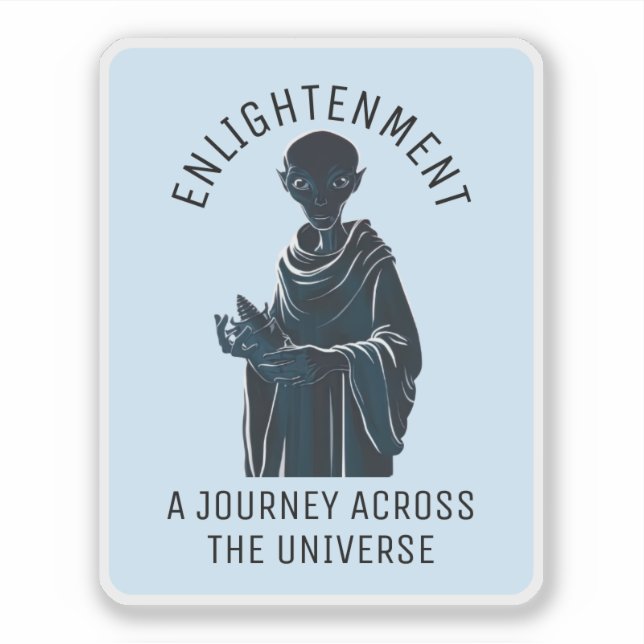 Pegatina Mono alienígena espiritual (Anverso)