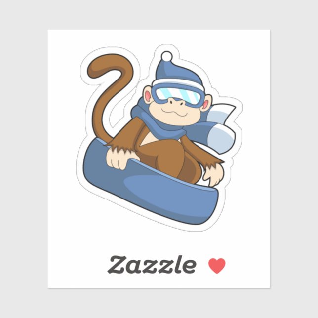 Pegatina Mono como snowboarder con Sonowboard.PNG (Hoja)