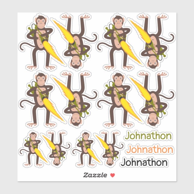 Pegatina Mono con flametrower (Hoja)