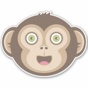 Pegatina Mono lindo - Cara feliz de chimpancé adorable