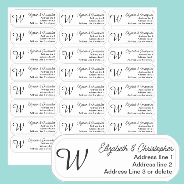 Pegatina Monogram Clear Return Address Custom Transparent  (Subido por el creador)