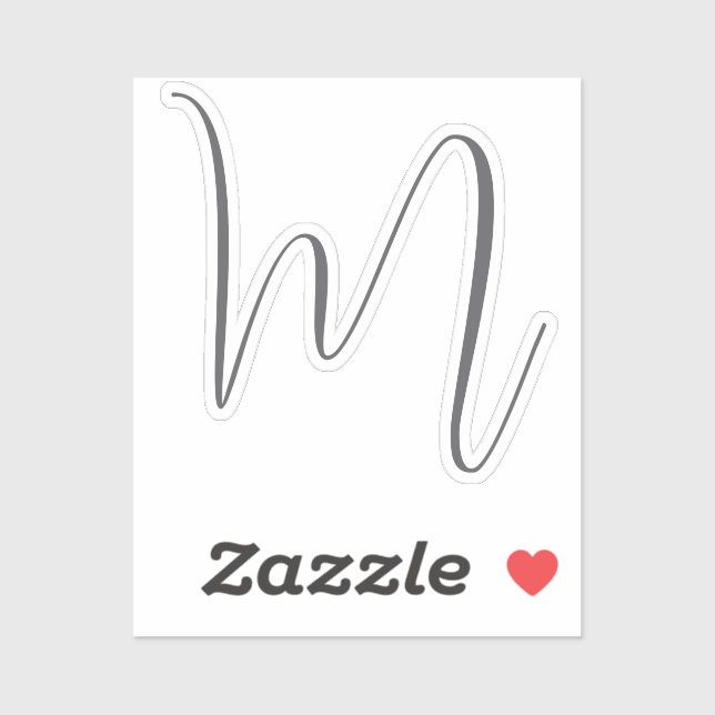 Pegatina Monogram Modern Simple Minimalist Plain (Hoja)