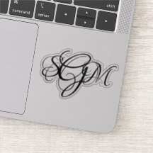 Monograma 3-letras Iniciales Personalizados Decale