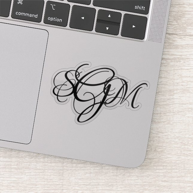 Pegatina Monograma 3-letras Iniciales Personalizados Decale (Detalle)