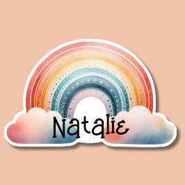 Pegatina Monograma arcoiris colorido impermeable