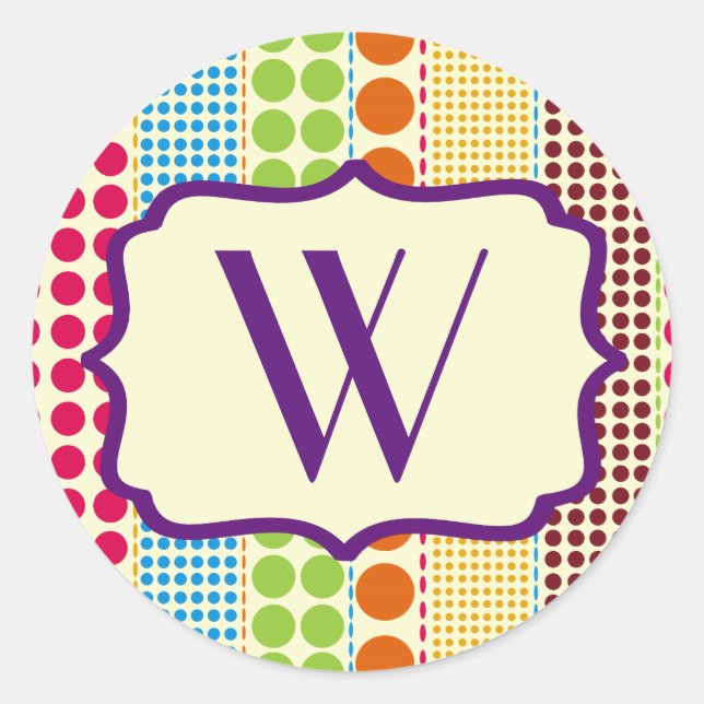 Pegatina Monograma de Dots Boho (Anverso)