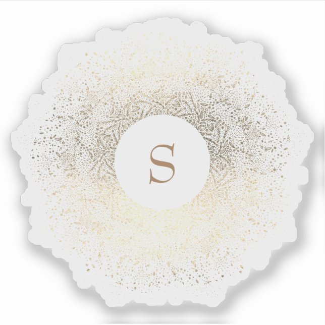 Pegatina Monograma de espuma de oro (Anverso)