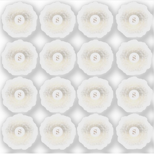 Pegatina Monograma de espuma de oro múltiple (Anverso)