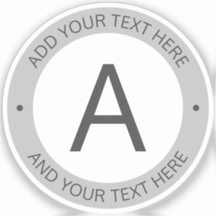 Pegatina Monograma de estilo de logotipo moderno Blanco y