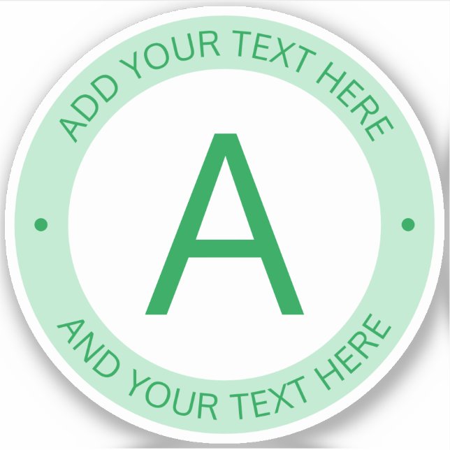 Pegatina Monograma de estilo de logotipo moderno | Verde (Anverso)