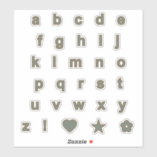 Pegatina Monograma de letras de color de salvia y bronce