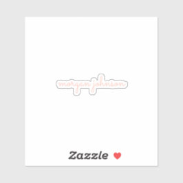 Pegatina Monograma de moda | Nombre de script de Rubor