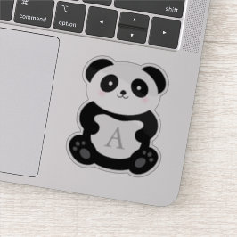Pegatina Monograma de oso panda Personalizado lindo