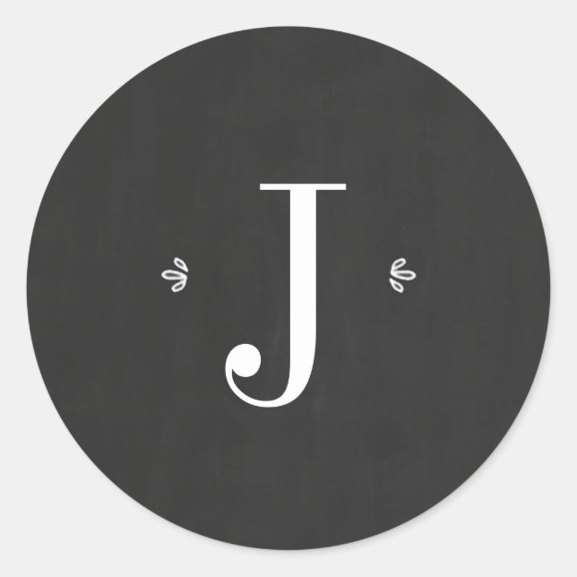 Pegatina Monograma de pizarra de cerezo y brillo (Anverso)