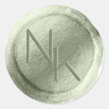 Pegatina Monograma de sellado de cera de Relieve m