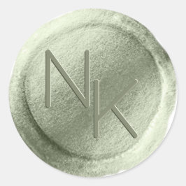 Pegatina Monograma de sellado de cera de Relieve m