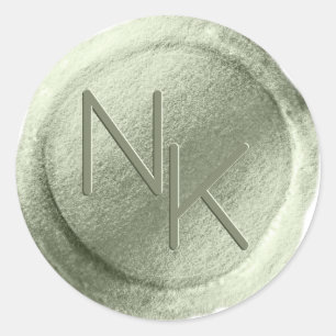 Pegatina Monograma de sellado de cera de Relieve m