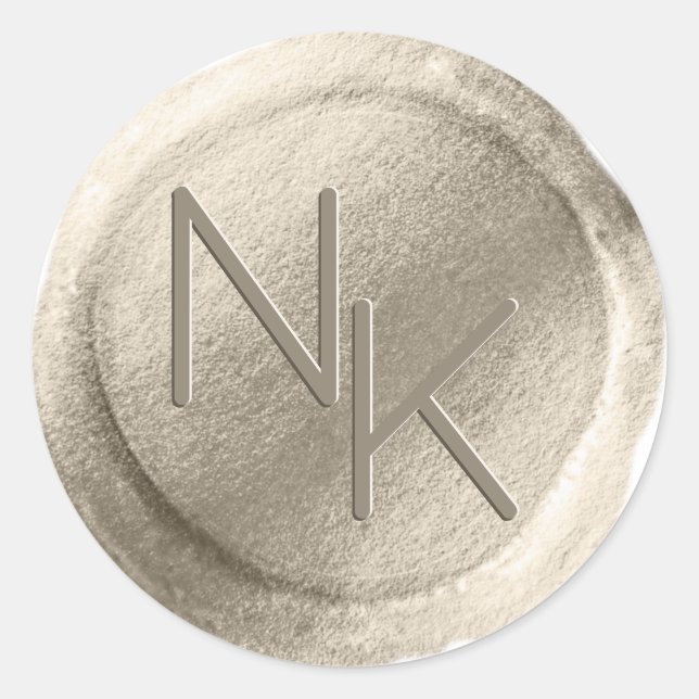 Pegatina Monograma de sello de cera de Relieve met (Anverso)