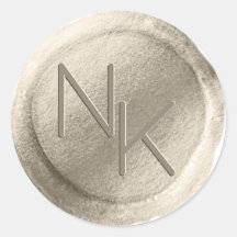 Pegatina Monograma de sello de cera de Relieve met