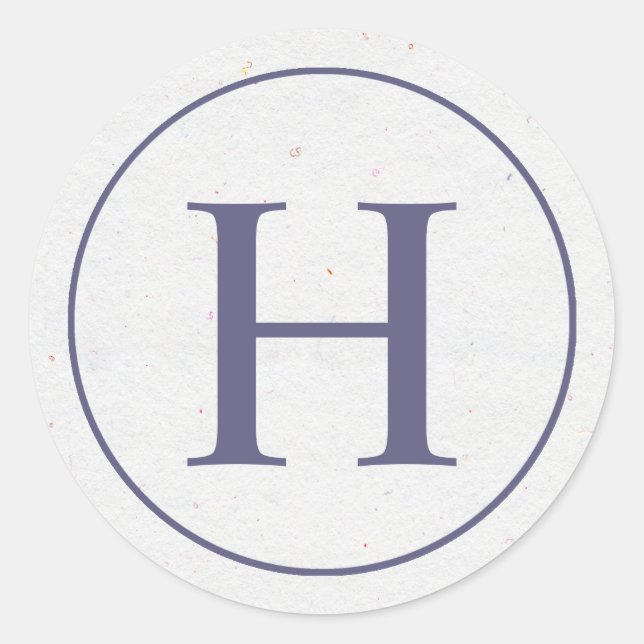 Pegatina Monograma del anillo de lavanda (Anverso)