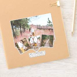 Pegatina Monograma del corazón rústico Boda ducha de novia