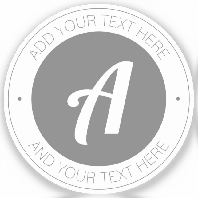Pegatina Monograma editable elegante o agregue su propio lo (Anverso)