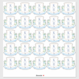 Pegatina Monograma elegante Boda costero