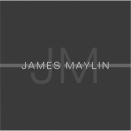 Pegatina Monograma gris oscuro, nombre y banda geométrica