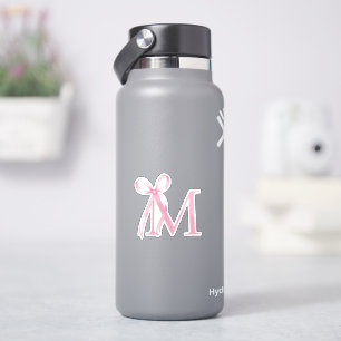 Pegatina Monograma inicial de plegado rosado minimalista