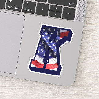 Pegatina Monograma K Bandera Americana K Inicial USA