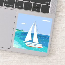 Pegatina Monograma Mar Tropical Océano Marítimo