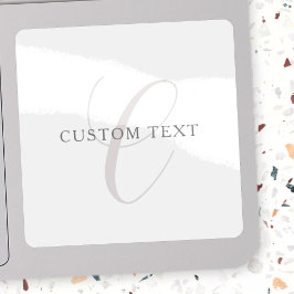 Pegatina Monograma moderno elegante | Gris y blanco (editab