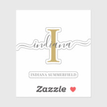 Monograma Nombre inicial Gray Gold Script Personal