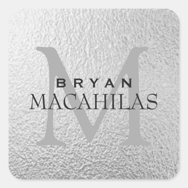 Pegatina Monograma profesional de Relieve metaliza (Anverso)