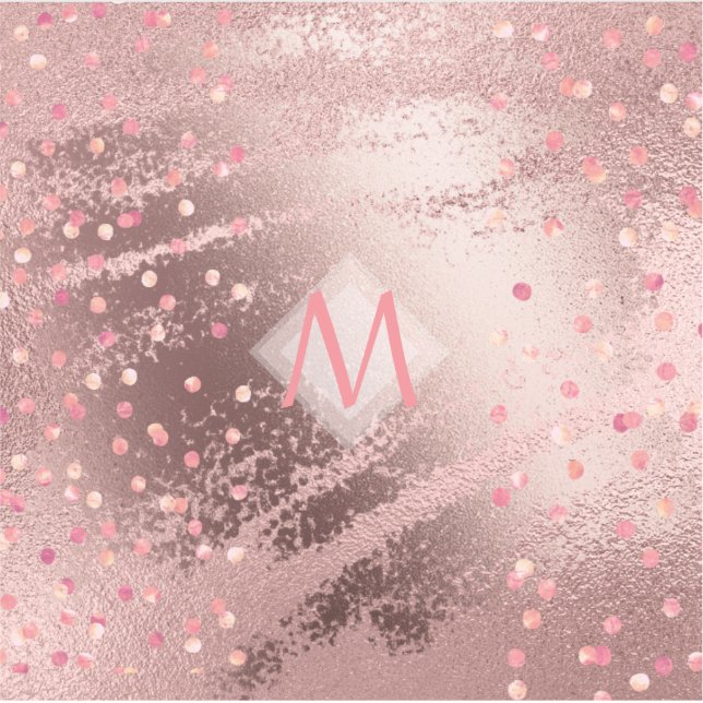 Pegatina Monograma ROSEGOLD Relieve metalizado metálico Asp (Anverso)