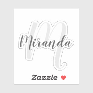 Pegatina Monograma y nombre personalizados de escritura mod