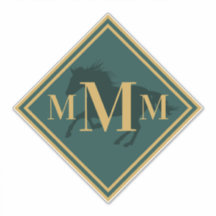 Monogramado Hunter Green+ Gold Tack Trunk