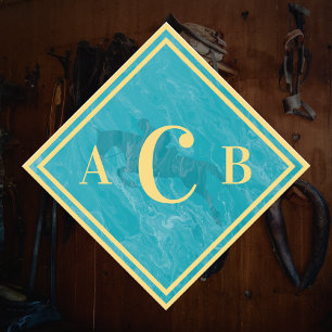 Pegatina Monogramado Turquesa Turquesa Caballo Trunk