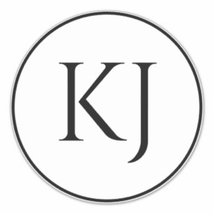 Pegatina Monogramas Pareja Nombre Letras Iniciales Blanco N