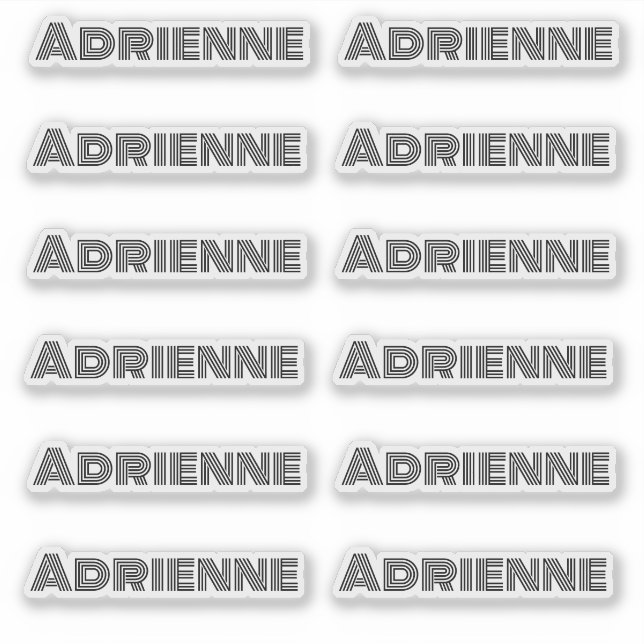 Pegatina Monoline Big Letters Nombre Personalizado (Anverso)