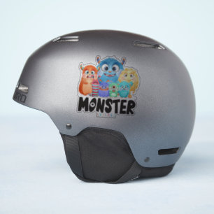 Pegatina Monster Friends 4"x 4"- Transparente brillante