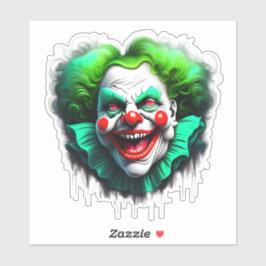 Pegatina Monster Payaso Green Gráfica Cortado de pelo