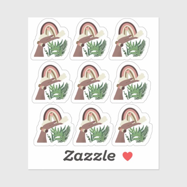 Pegatina Monstera Rainbow Bohemira Girly (Hoja)