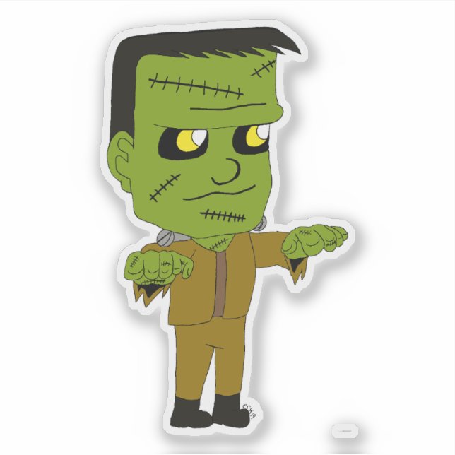 Pegatina monstruo chibi (Anverso)